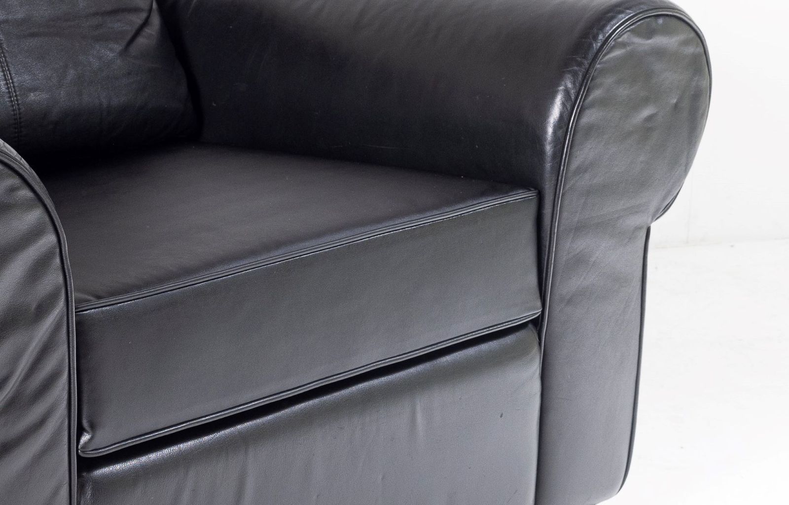Large 1980s Vintage Modern Black Leather Club Lounge Armchair By Cor Germany photo buy