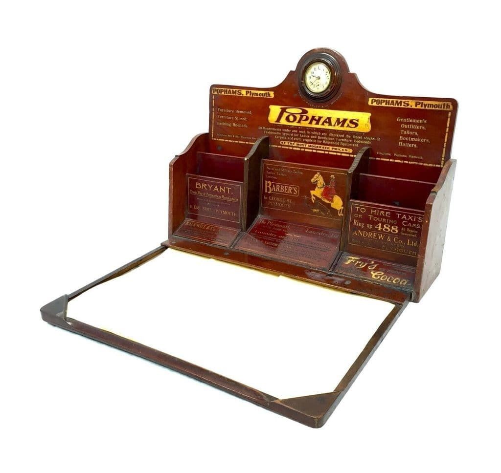 Antique Advertising   Pophams Plymouth Shop Display Sign / Stationary Cabinet photo vintage