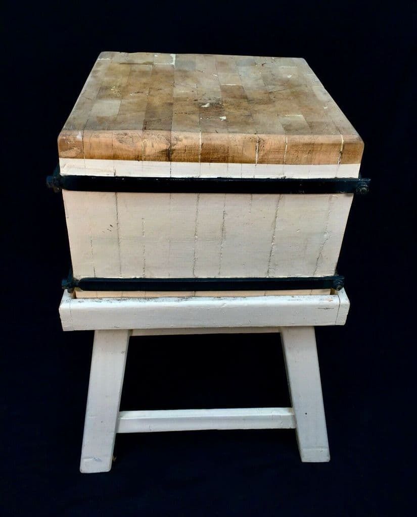 Antique Wooden Butchers Block / Country Kitchen Island / Shop Display / Table photo Home Decor