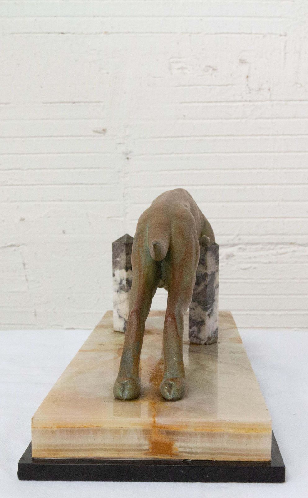 French Art Deco Marble Spelter Greyhound, Circa 1930 photo vinterior