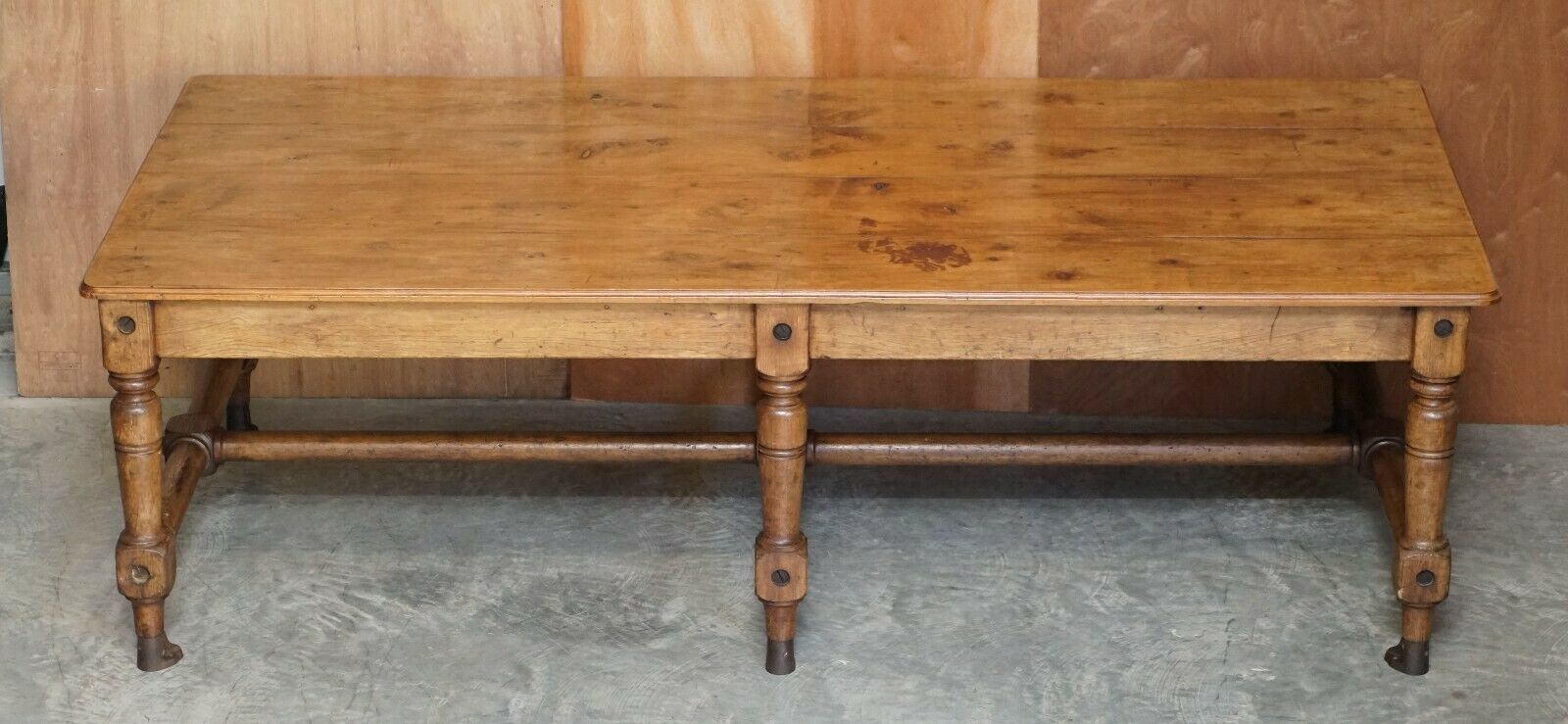 Unique Antique Victorian 1860 Ships Refectory Dining Table Phosphor Bronze Feet photo furniture