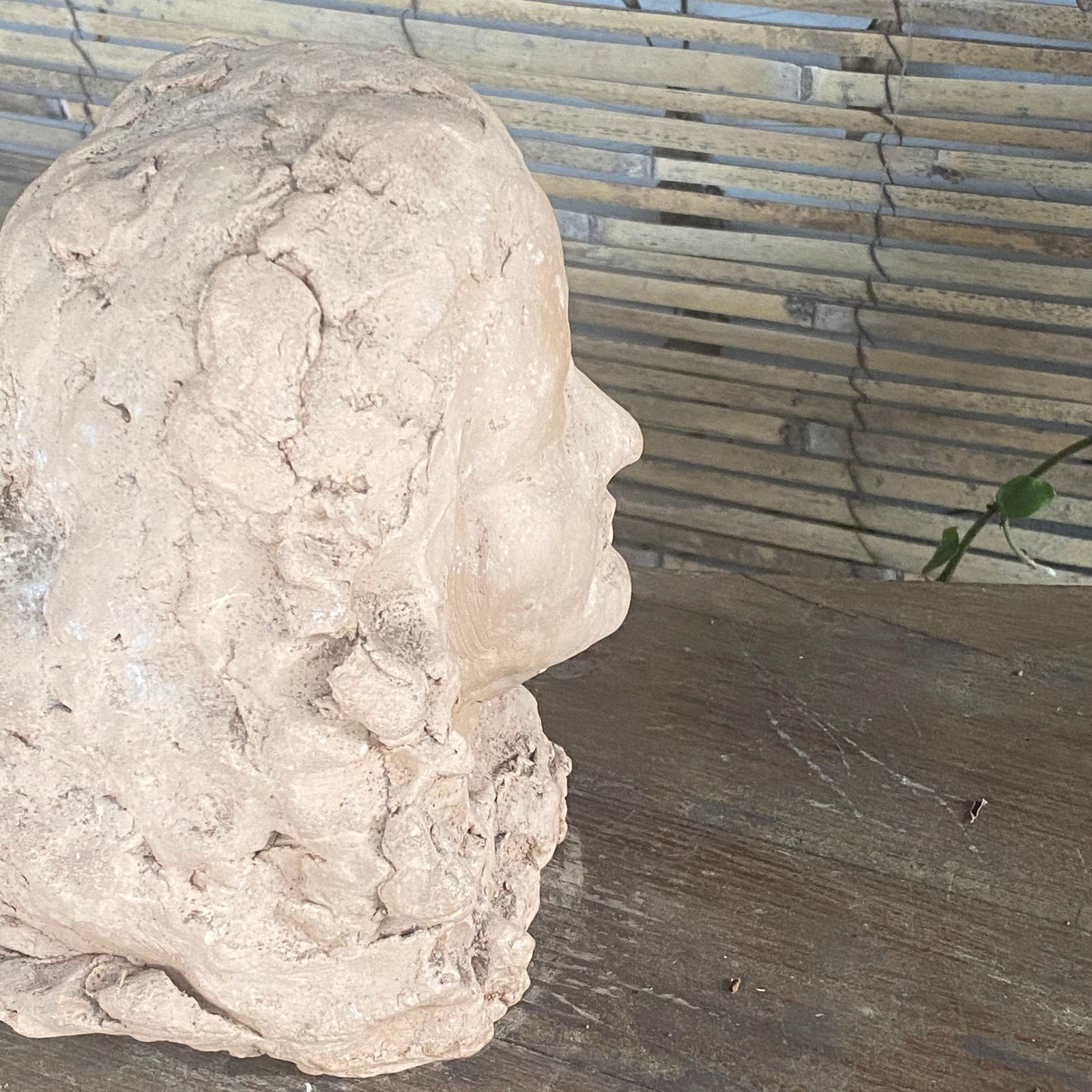 Sculpture In Terracotta, France XX Century, Representing Women Head photo vintage