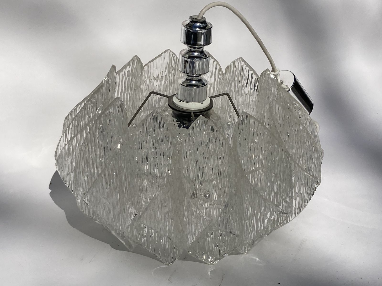 photo furniture Acrylic Ice Glass Chandelier, Germany 1970s