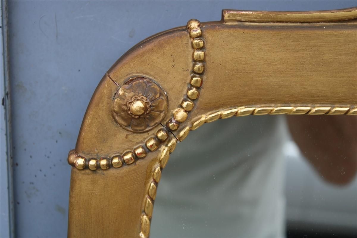 Pair Of Rare Wall Mirrors Wood And Gold Leaf 1955 Cantù Giovanni Gariboldi Style photo vinterior