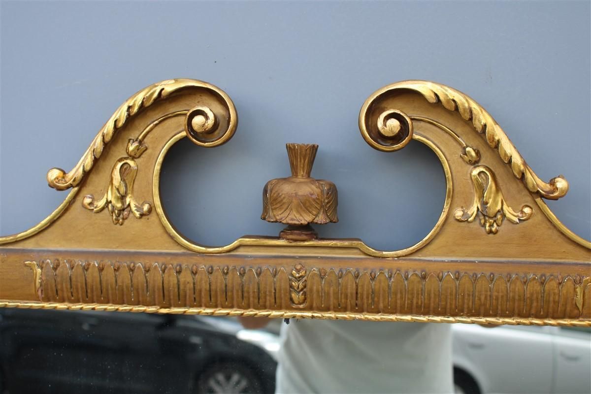 Pair Of Rare Wall Mirrors Wood And Gold Leaf 1955 Cantù Giovanni Gariboldi Style photo vintage