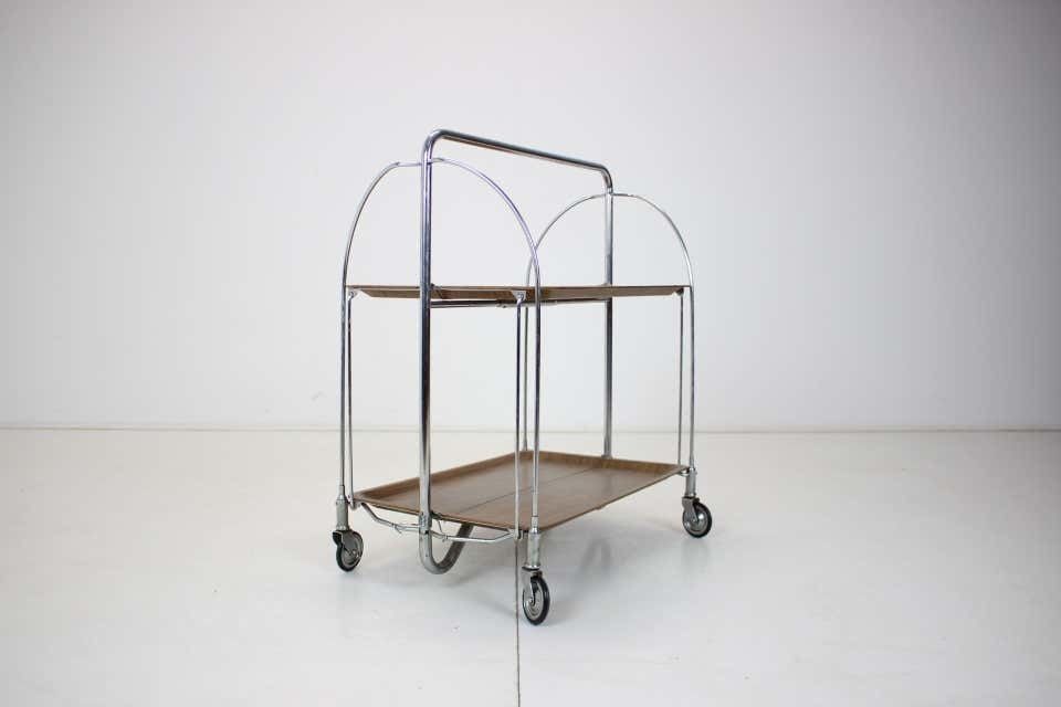 photo furniture Mid Century Adjustable Trolley Bar, 1980's.