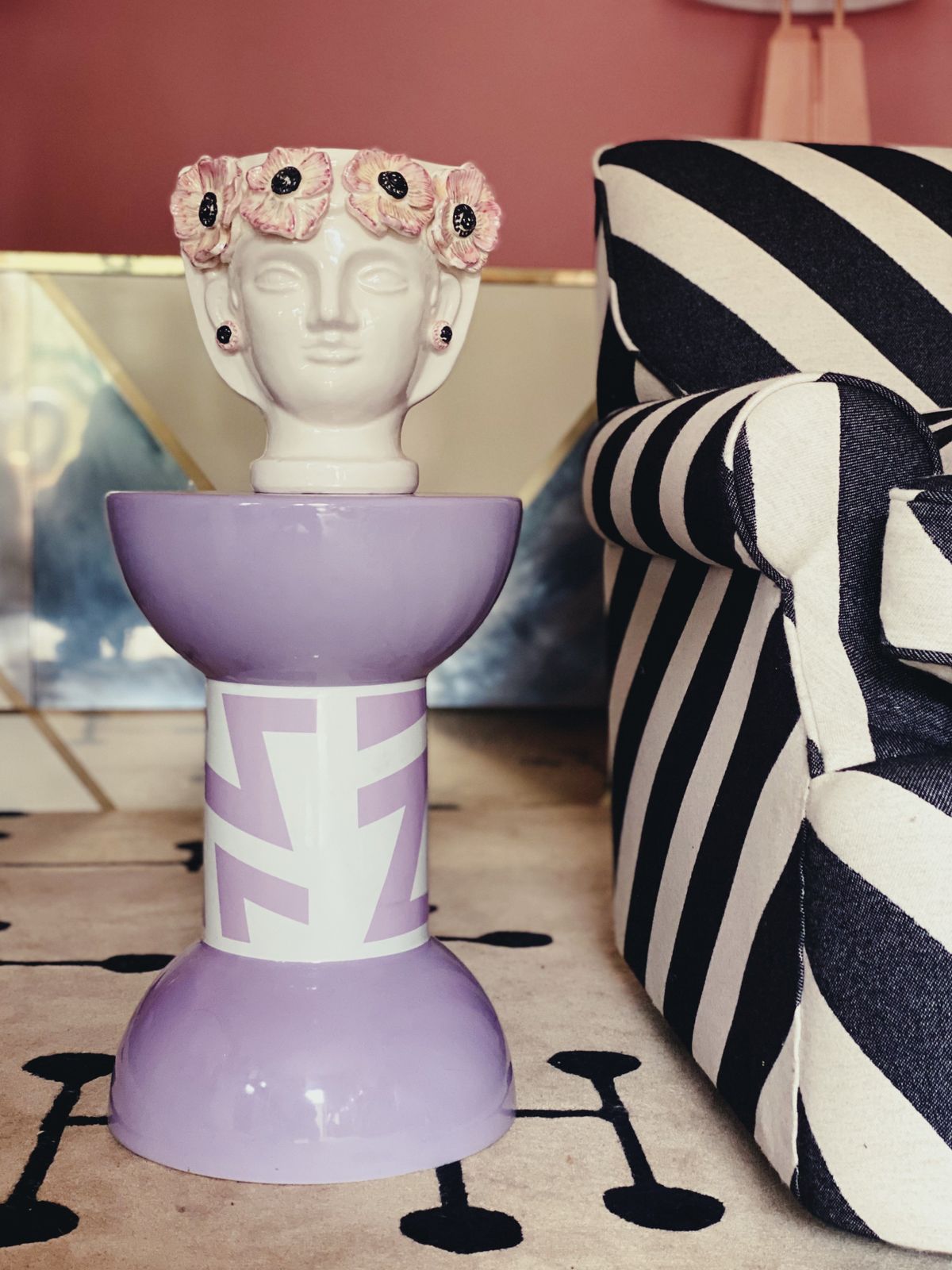 Alessandro Mendini Lilac Ceramic Stool photo Furniture