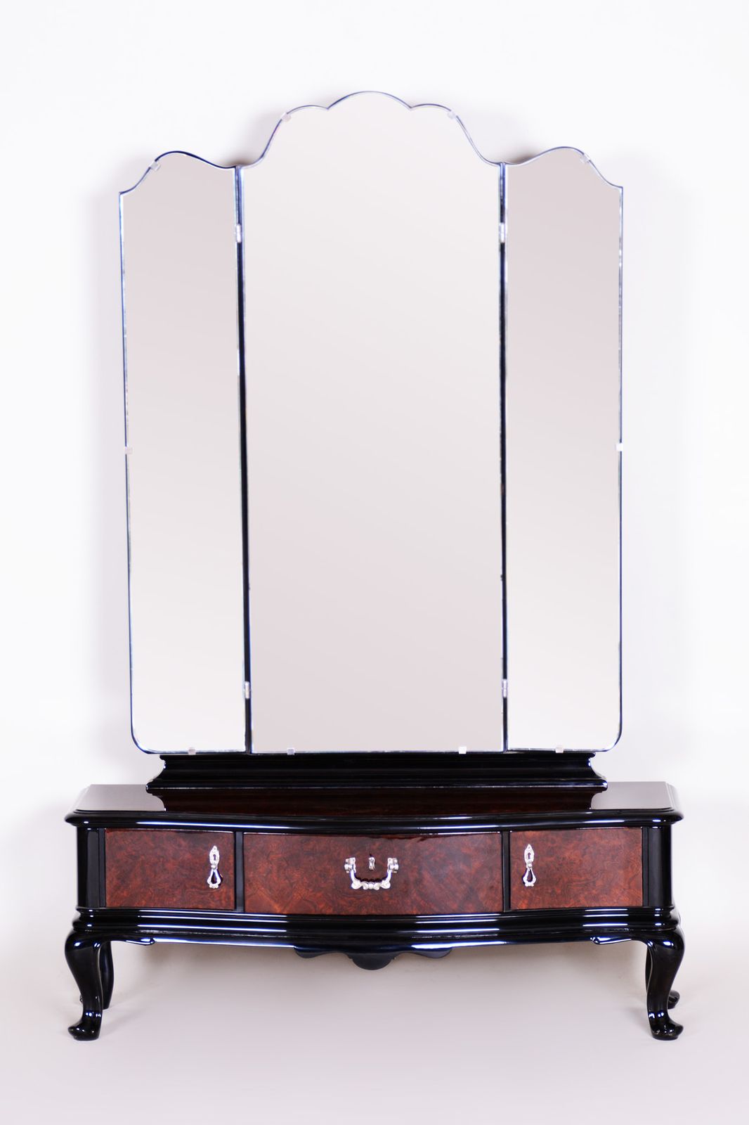 Ebonized Walnut Toilette Made In 1920s Czechia. Art Deco. Restored To High Gloss. photo furniture