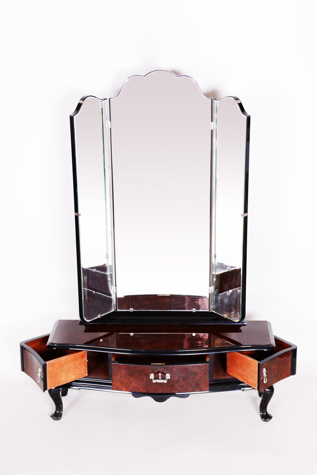 Ebonized Walnut Toilette Made In 1920s Czechia. Art Deco. Restored To High Gloss. photo Furniture