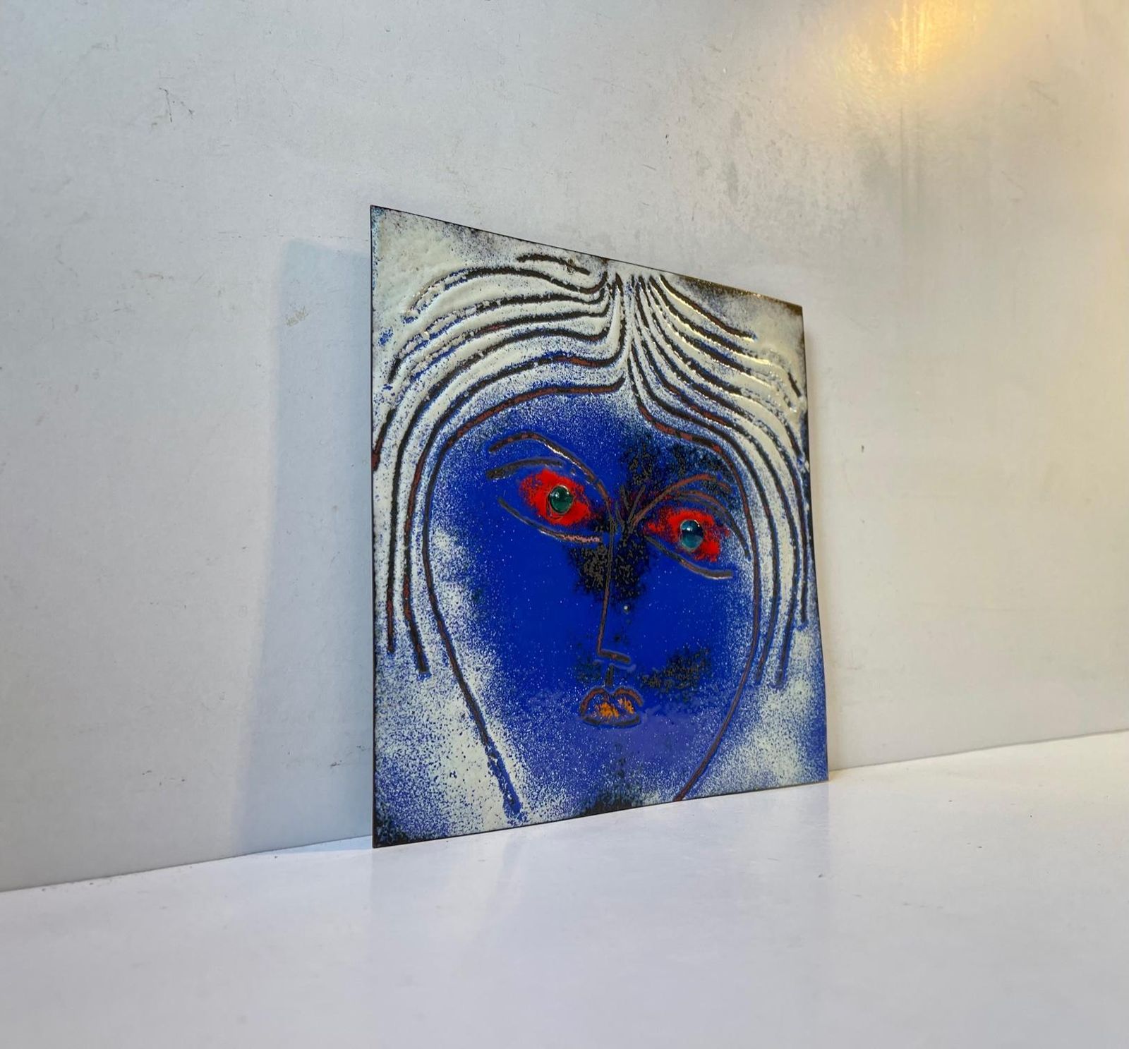 Modernist Enamel Art Work By Jacob Hull 1970s photo furniture