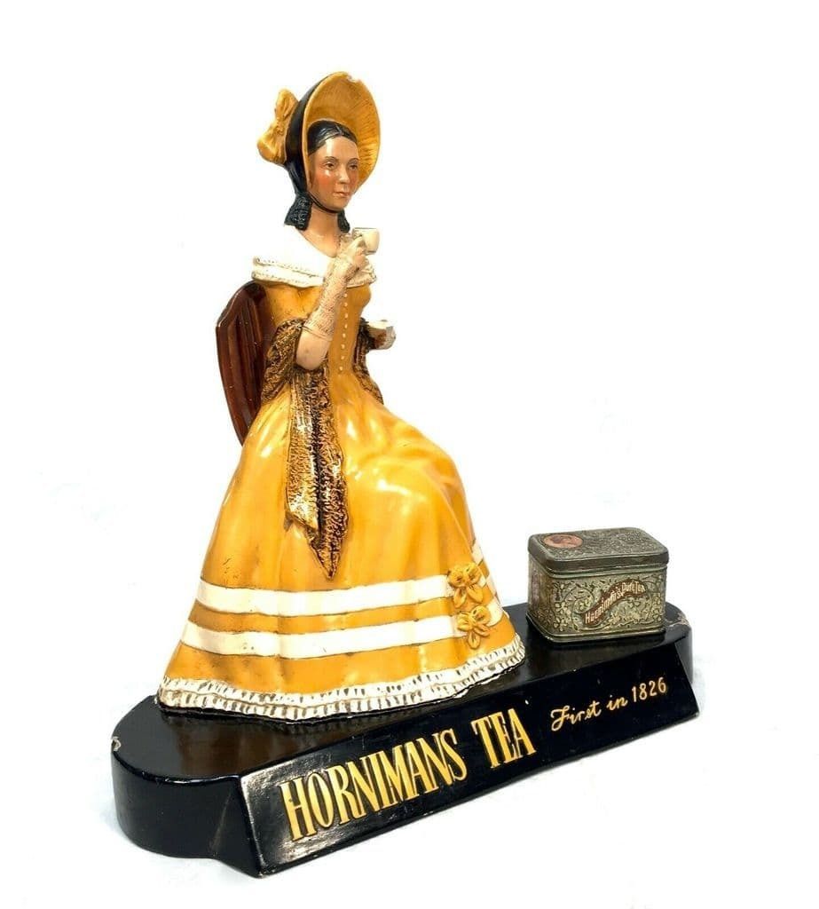 Antique Advertising   Hornimans Tea Shop Display Sign / Mannequin & Tin / Rare photo furniture