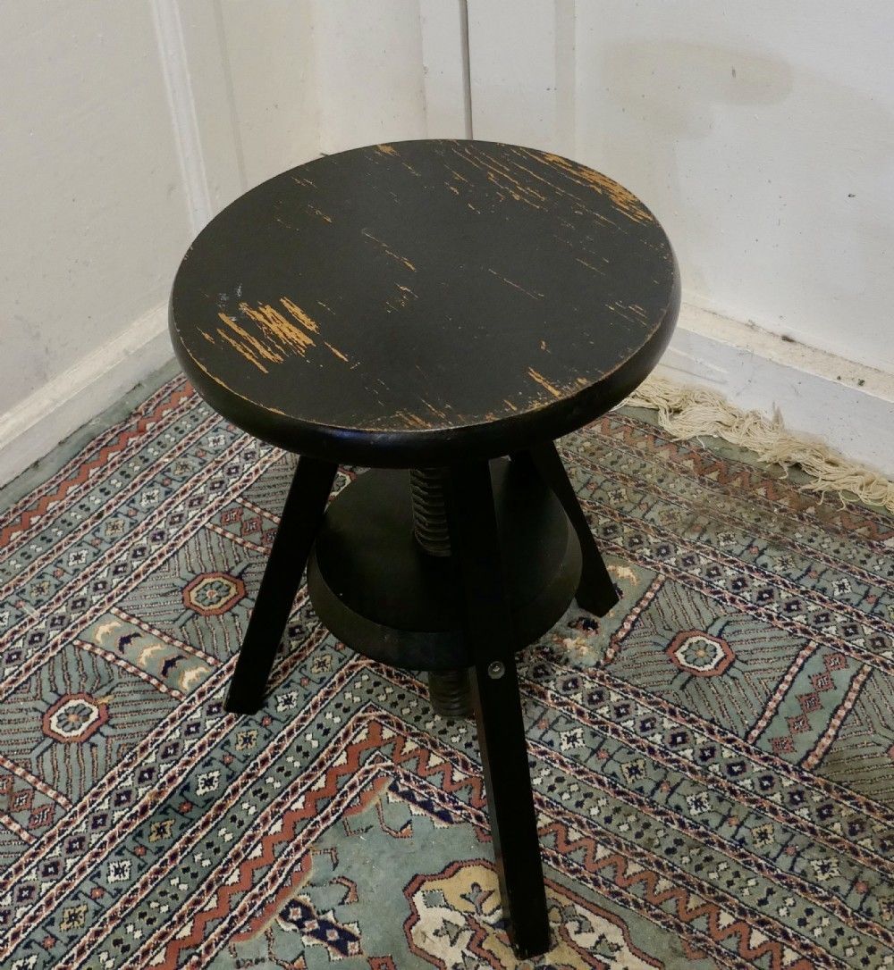 Swivelling Turned Pine Stool, Piano Desk Craft Seat photo Furniture