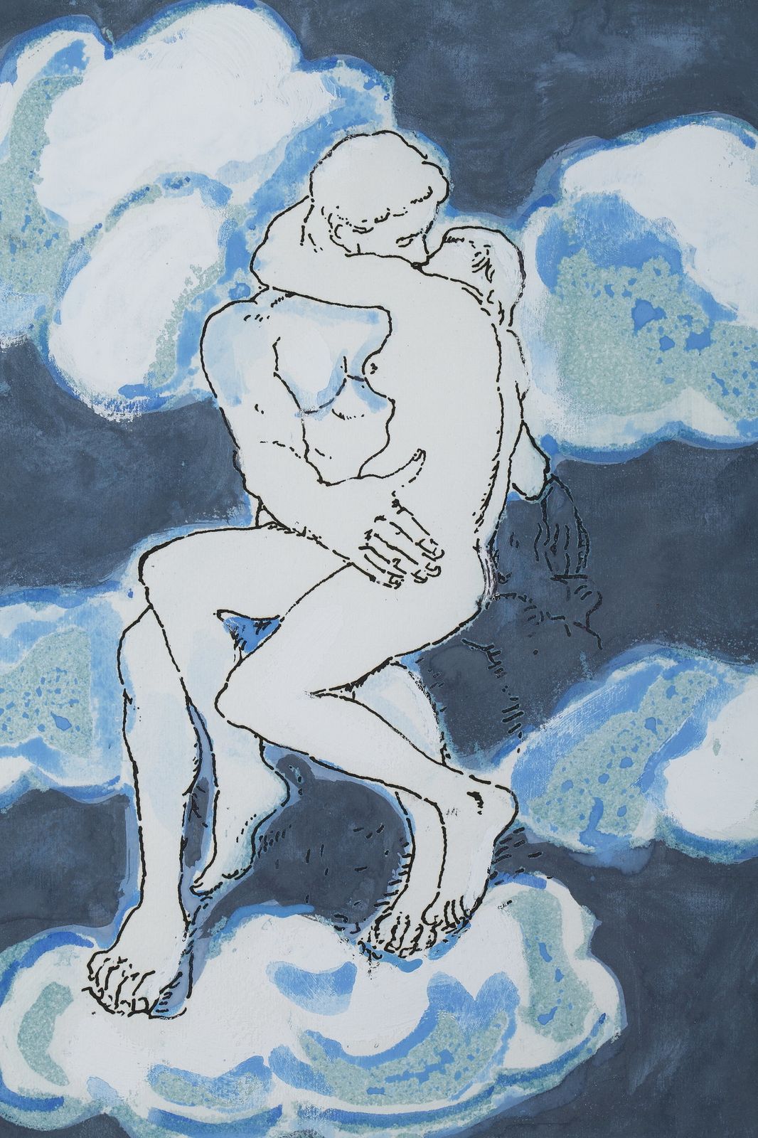 Engraving "Homage To Rodin" By Orfeo Tamburini