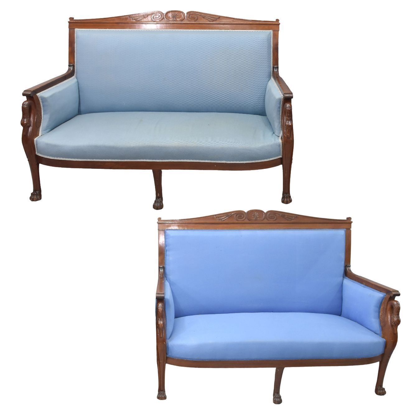 Banquettes With Swans In Mahogany Restoration Style Xixth Century (Pair)