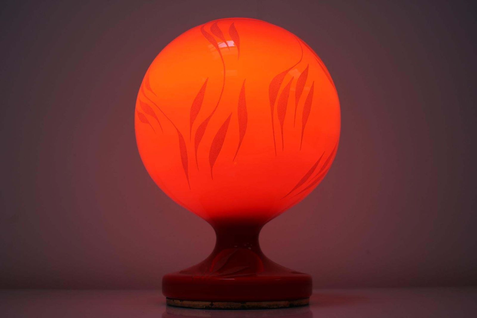 Mid Century All Glass Table Lamp/Osvetlovaci Sklo Valasske Mezirici 1970's. photo vintage