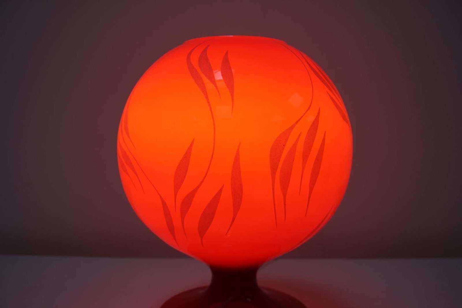 photo furniture Mid Century All Glass Table Lamp/Osvetlovaci Sklo Valasske Mezirici 1970's.