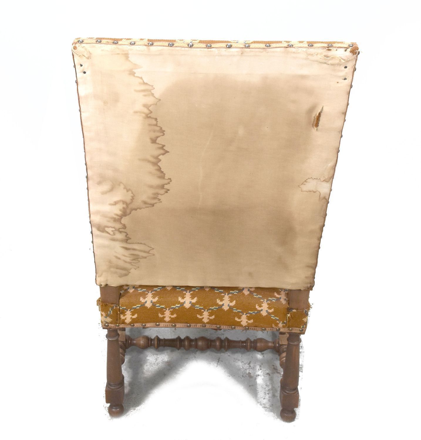 Renaissance Style Walnut Armchairs With Devils Heads photo vinterior