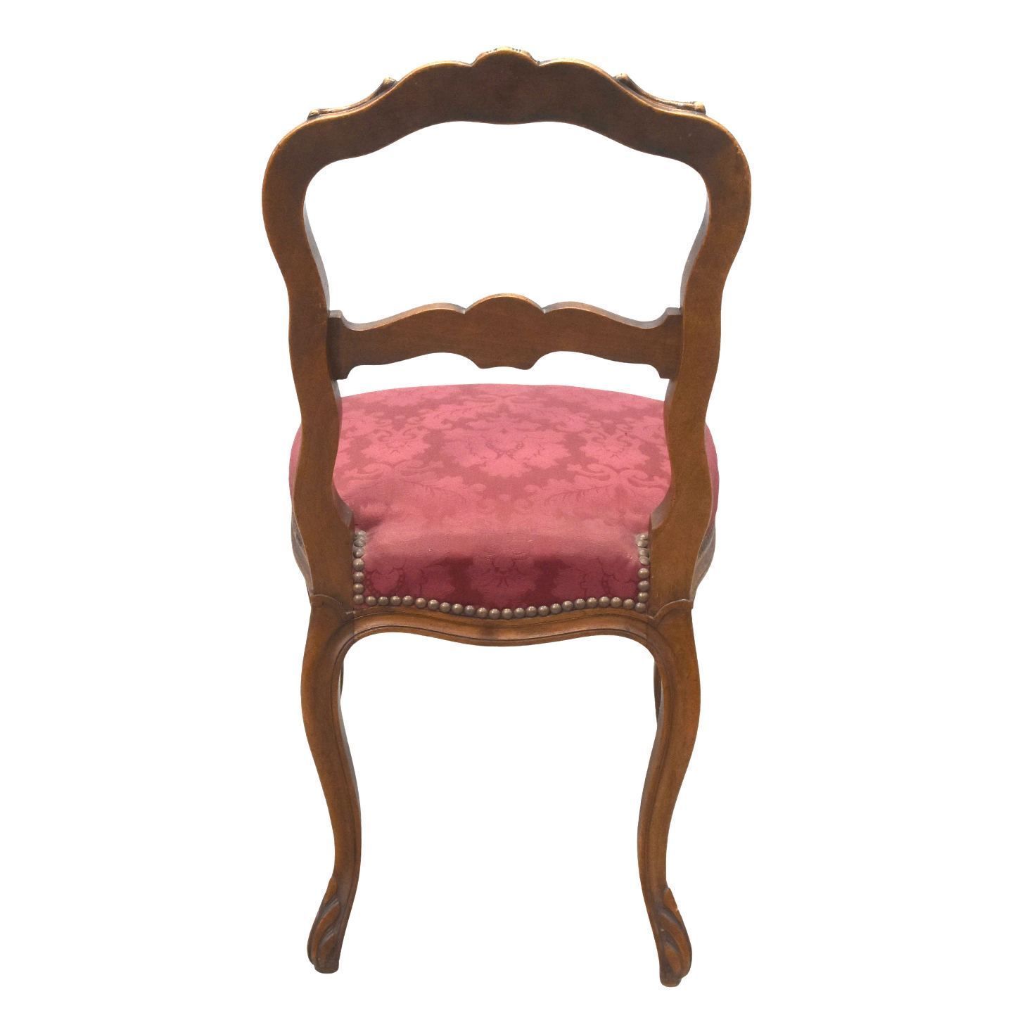 Louis XV Style Chair In Walnut (Pair) photo for sale