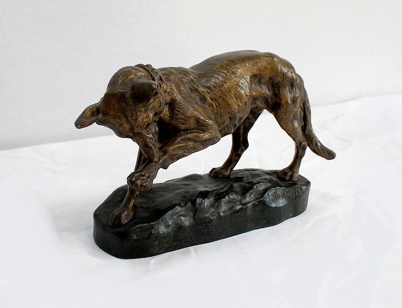 Bronze German Shepherd Dog By Cartier, Early 20th Century photo for sale