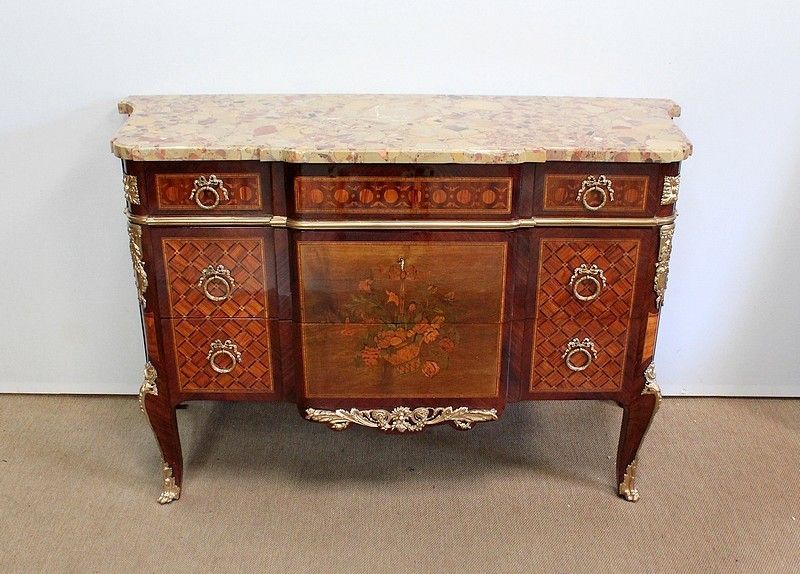 Marquetry Chest Of Drawers, 1800s