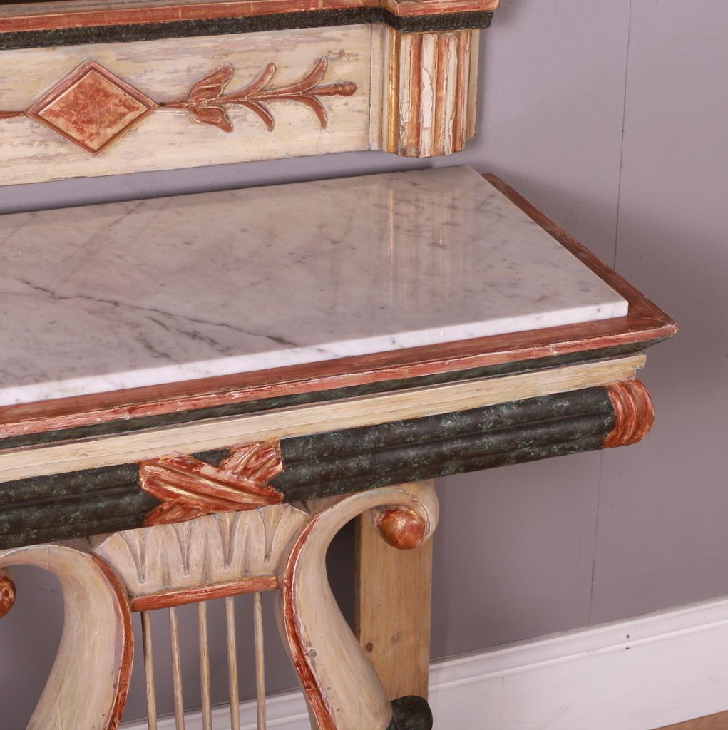 Swedish Painted Console Table And Mirror photo vintage