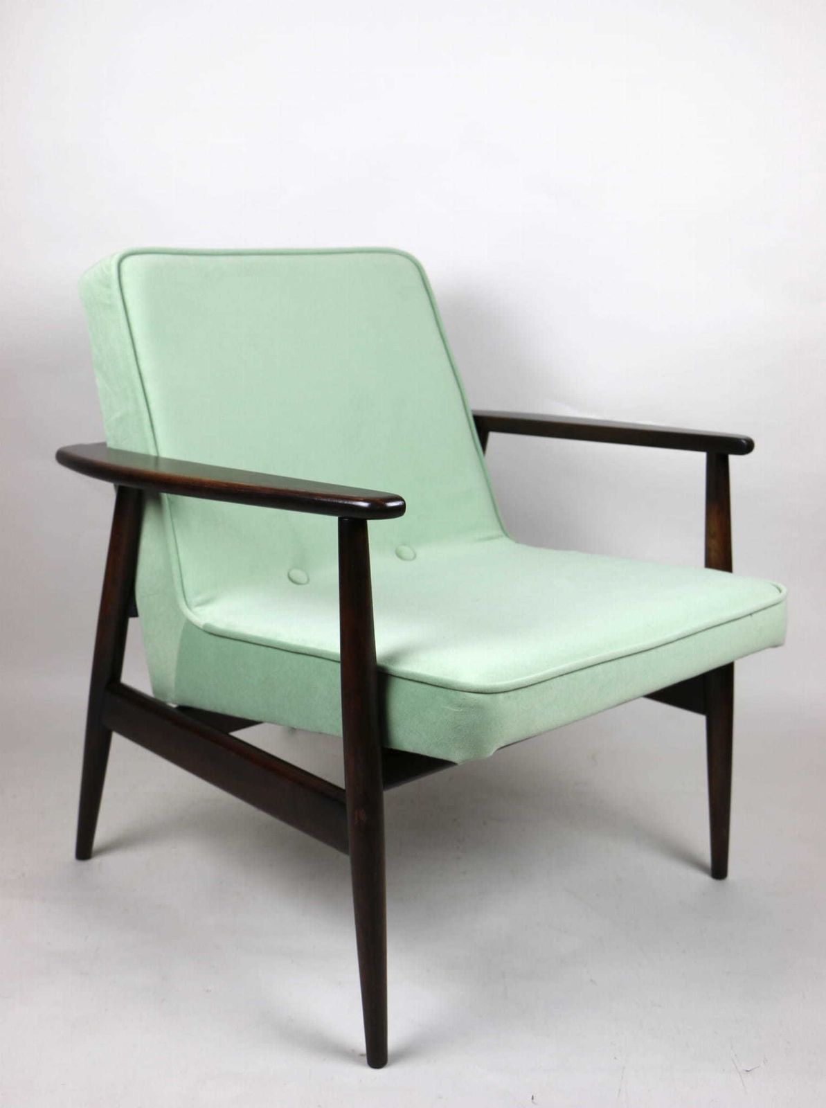 Classic Armchair Gfm63 Designed By J. Kedziorek Vintage 70s Light Green Aquamarine