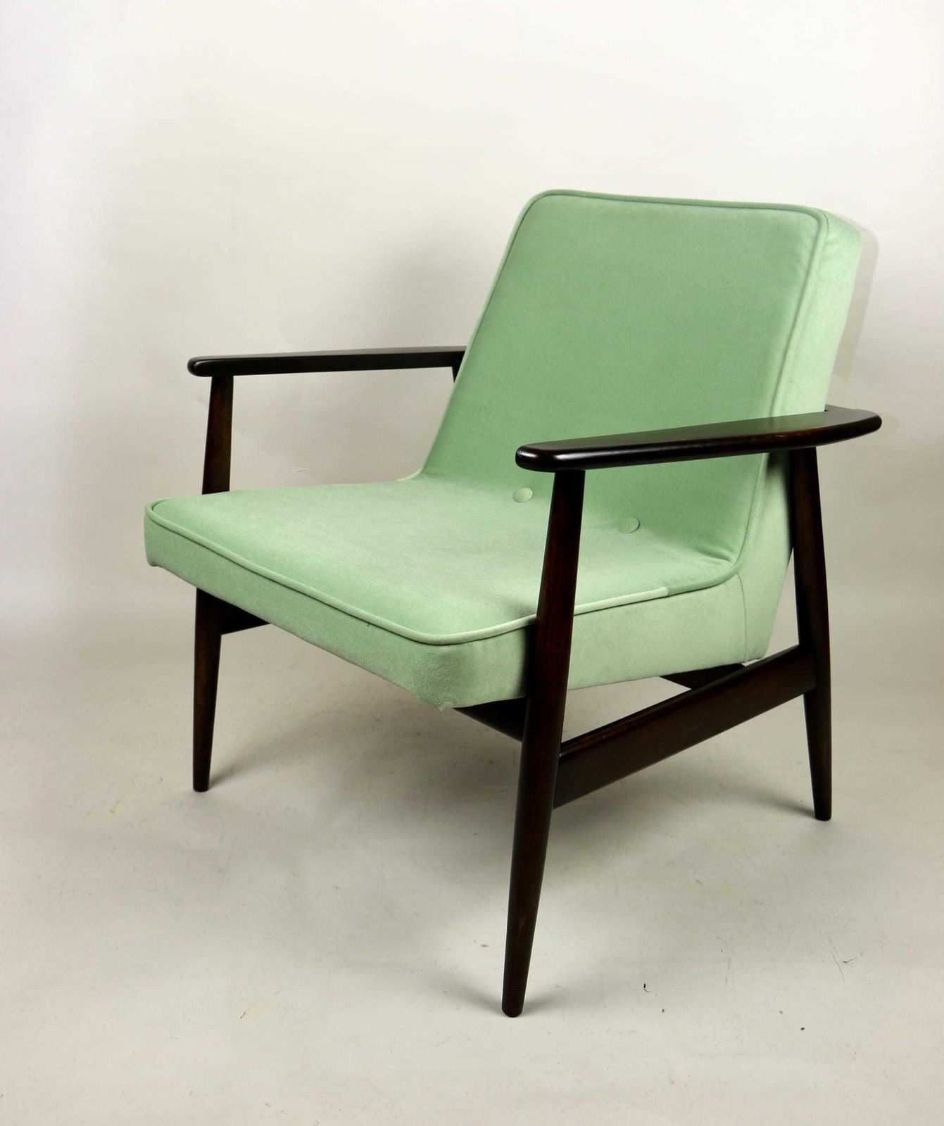 Furniture Classic Armchair Gfm63 Designed By J. Kedziorek Vintage 70s Light Green Aquamarine photo