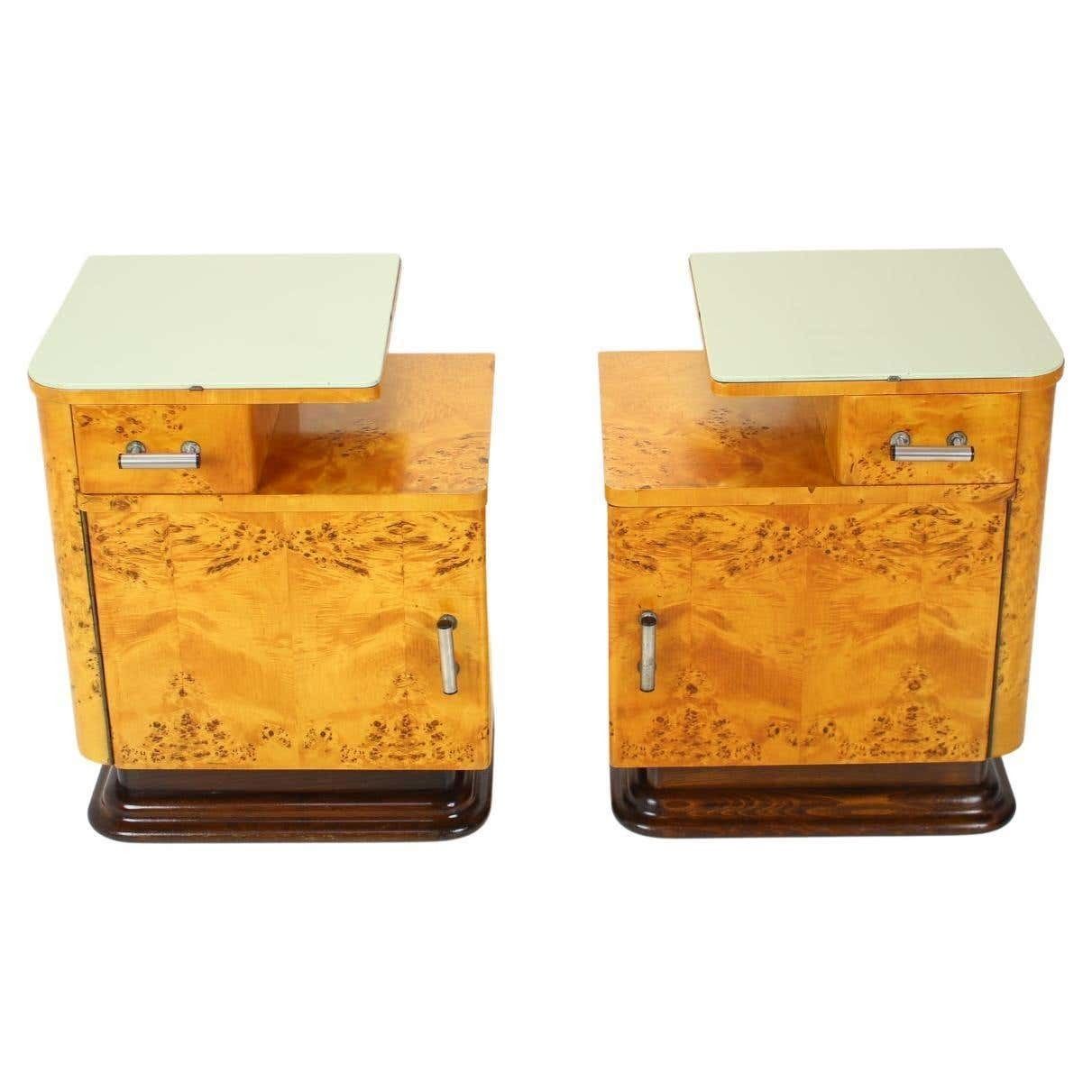 Set Of Two Bedside Tables Designed By Jindřich Halabala For Up Závody, 1950's