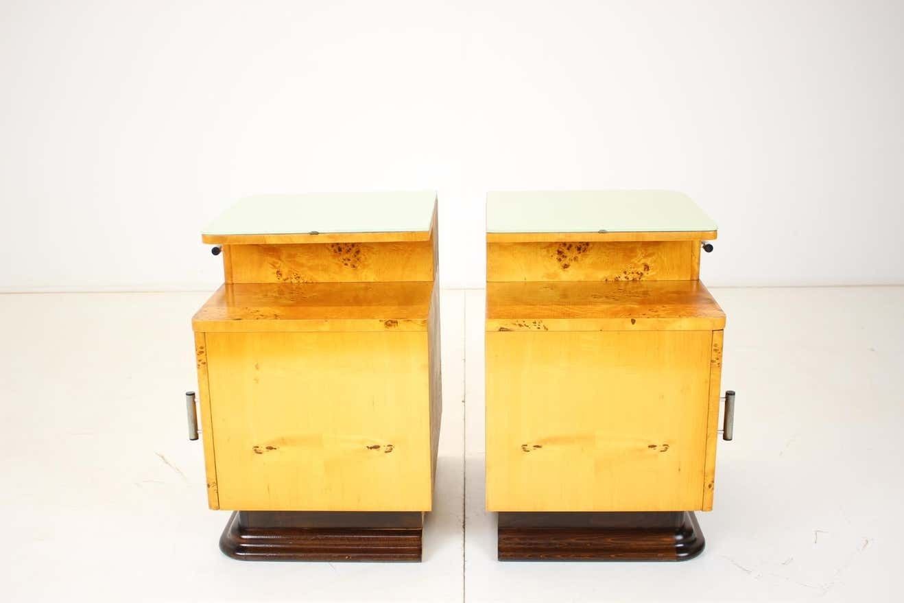 Set Of Two Bedside Tables Designed By Jindřich Halabala For Up Závody, 1950's photo 976.0