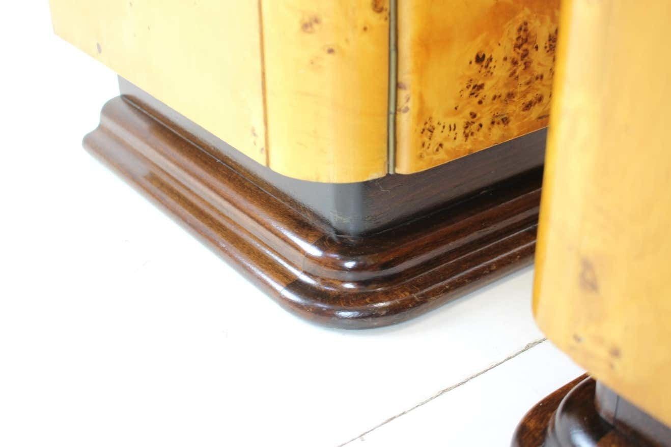 Set Of Two Bedside Tables Designed By Jindřich Halabala For Up Závody, 1950's photo vintage