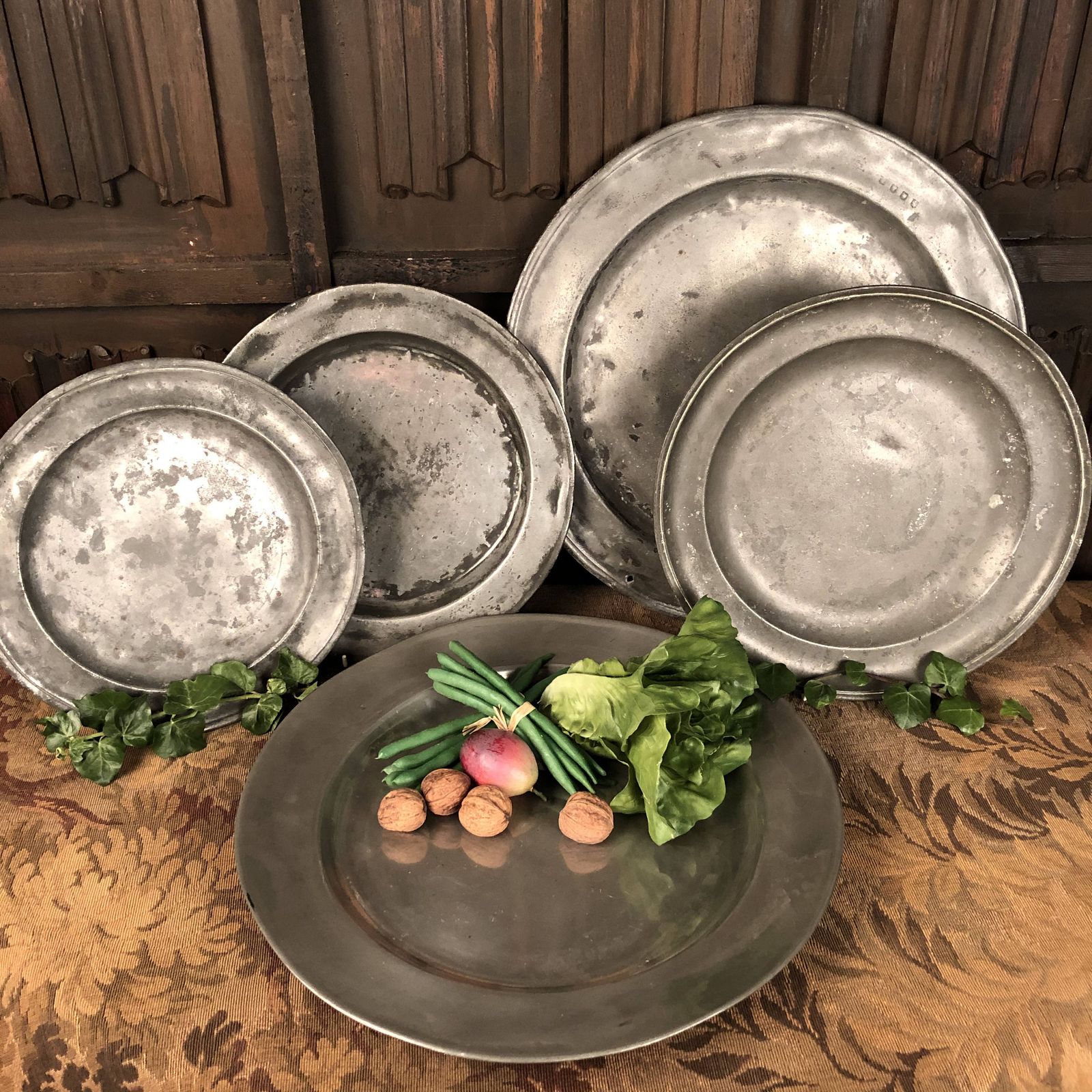 Medium 18th Century Pewter Charger photo furniture