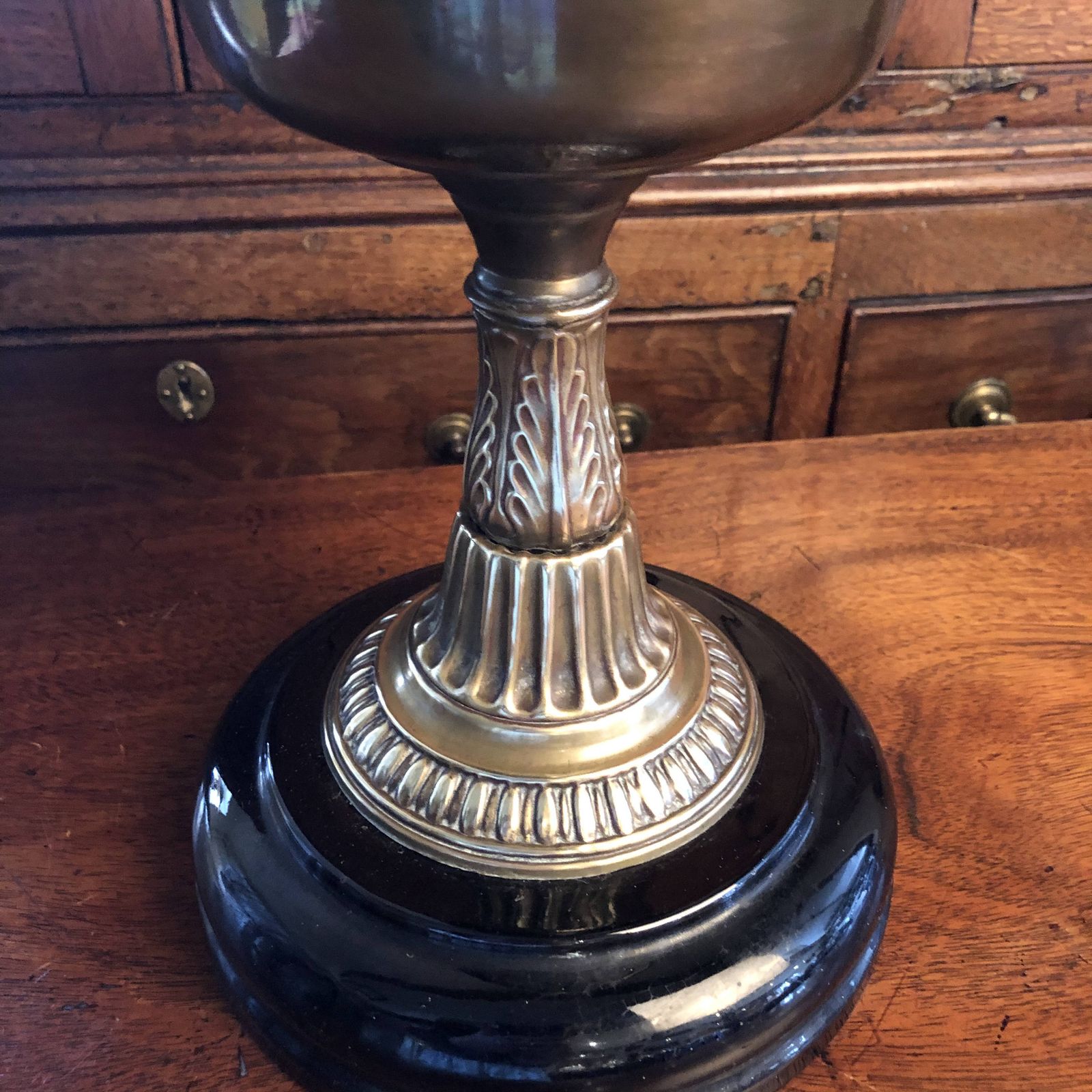 Large Victorian Oil Lamp, 1800s photo for sale