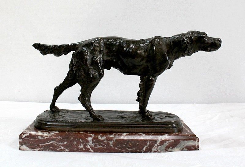 Bronze "Hunting Dog " By E. De Gaspary, Late 19th Century photo Art