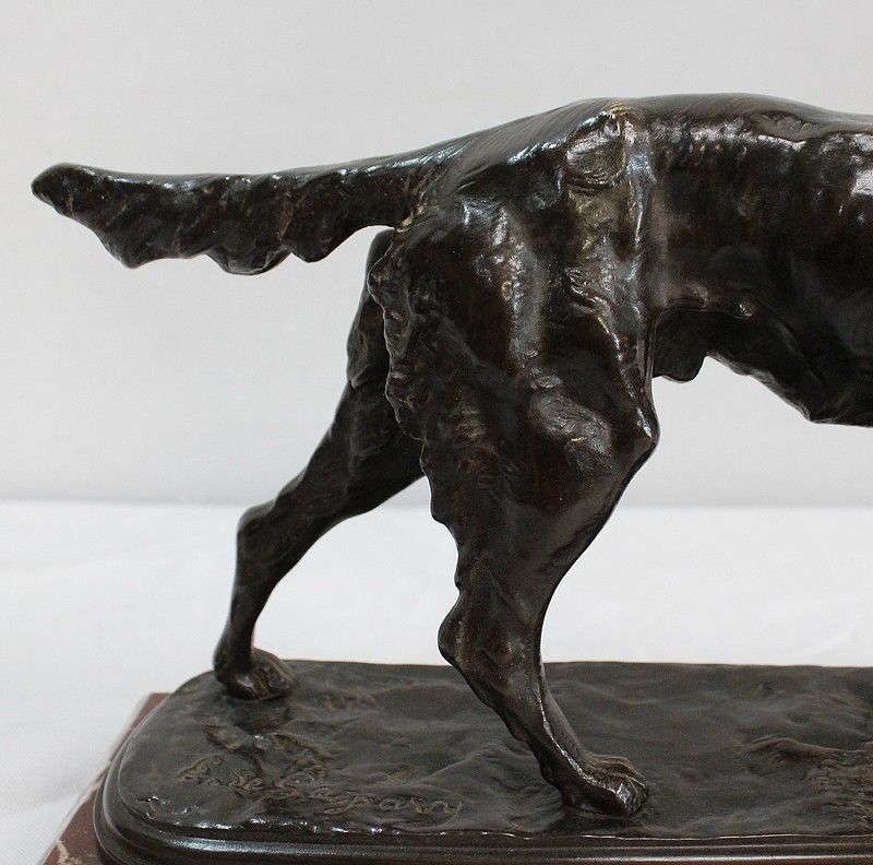 photo furniture Bronze "Hunting Dog " By E. De Gaspary, Late 19th Century