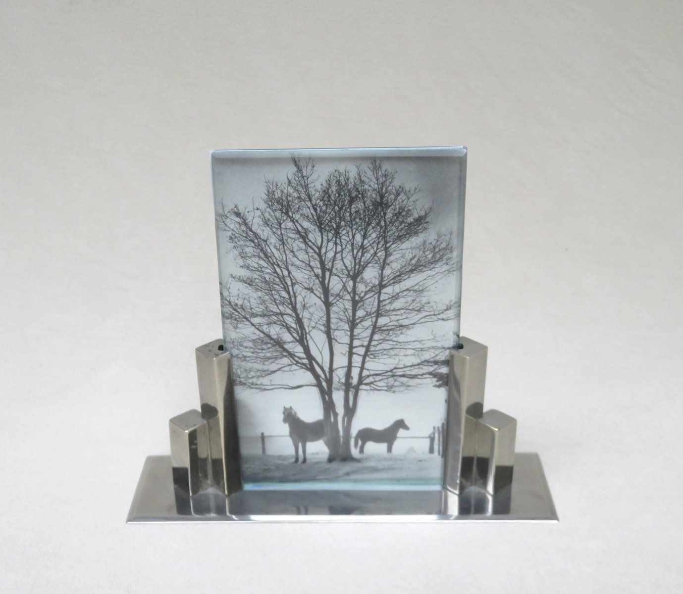 Art Deco Nickel Picture Frame, France