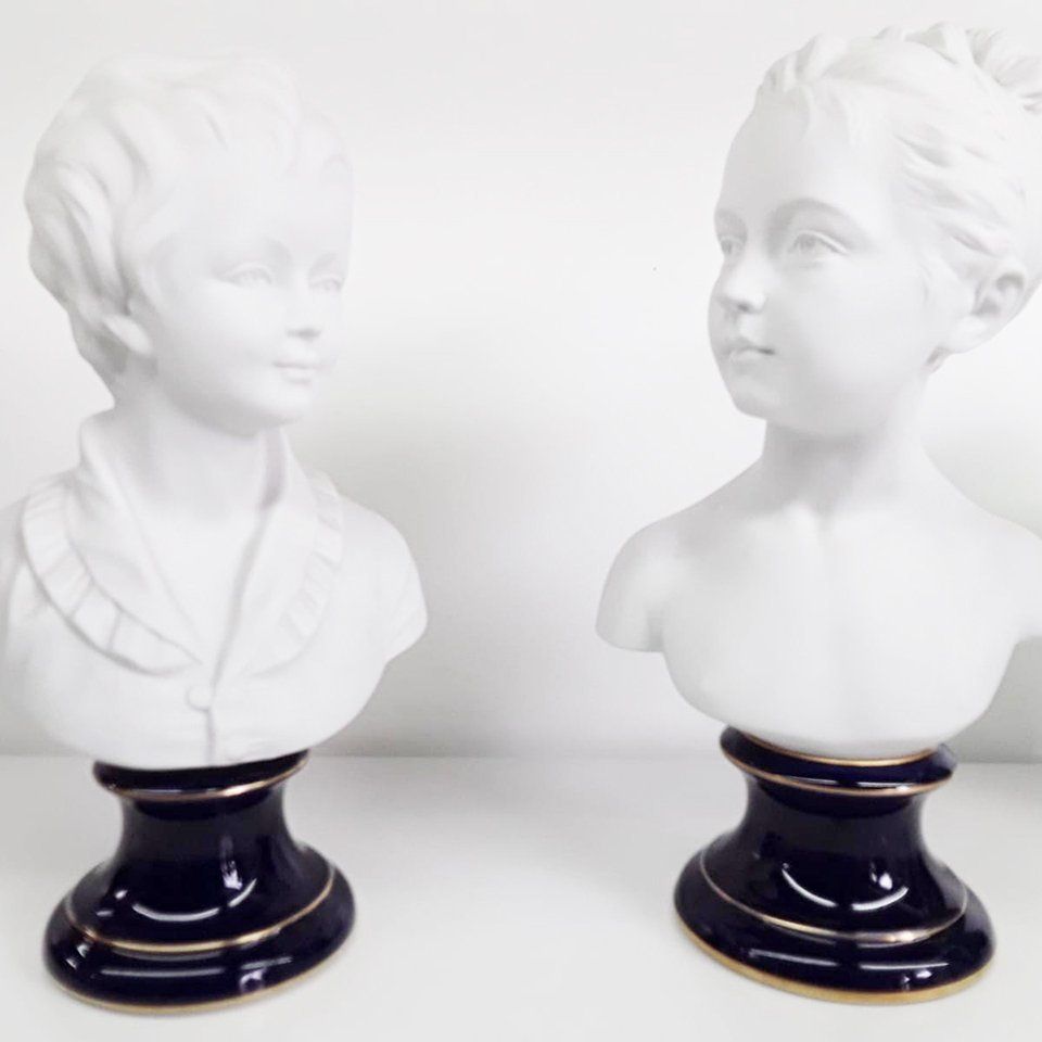 Ceramic Busts By Camille Tharaud For Limoges France, Set Of 2 photo furniture