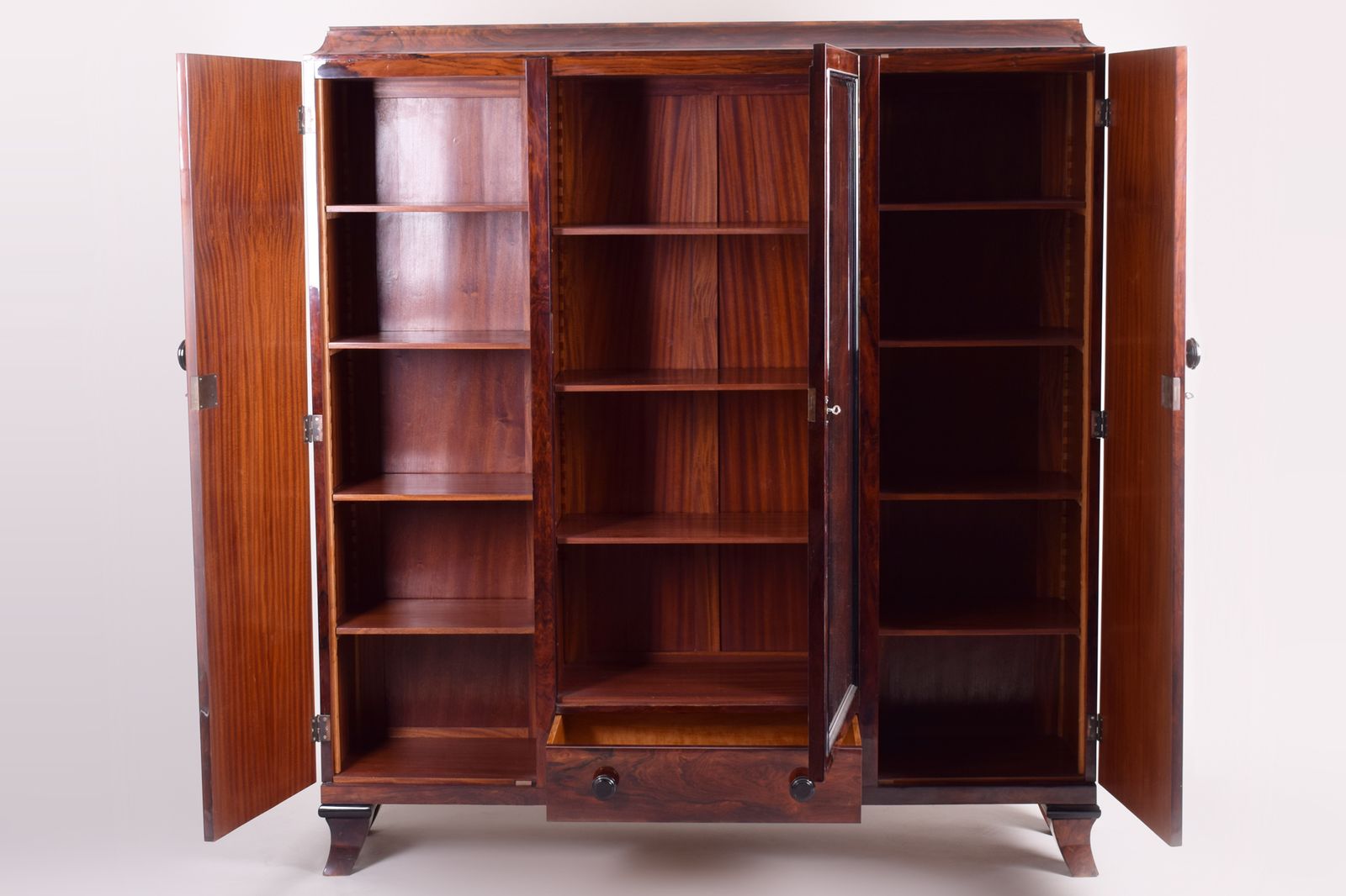 Cocobolo Cabinet, Restored To High Gloss Made In France By Jules Leleu, Art Deco. photo buy