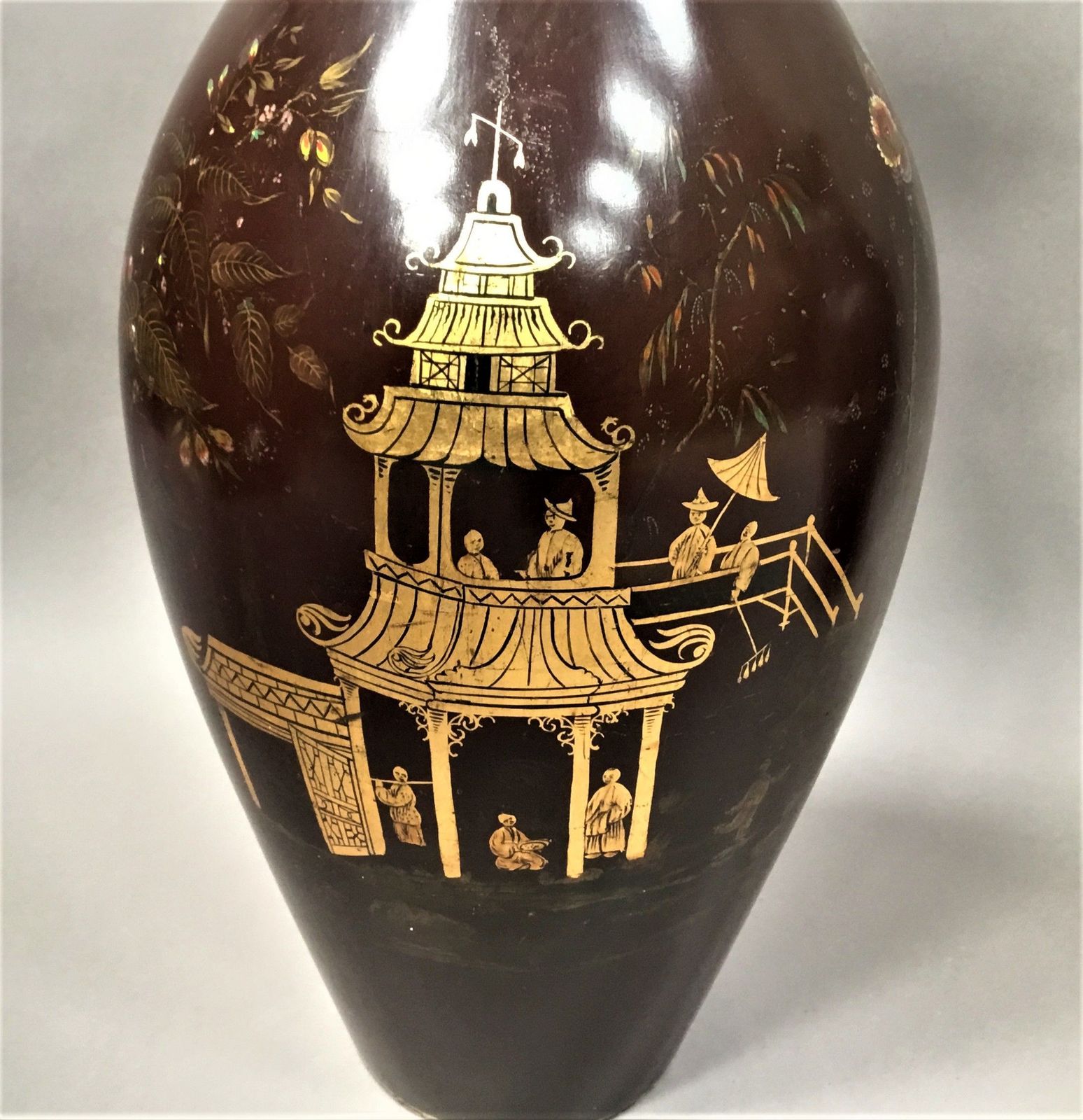 19th Pair Of Lacquered Papier Mache Vases By Jennens & Bettridge photo buy