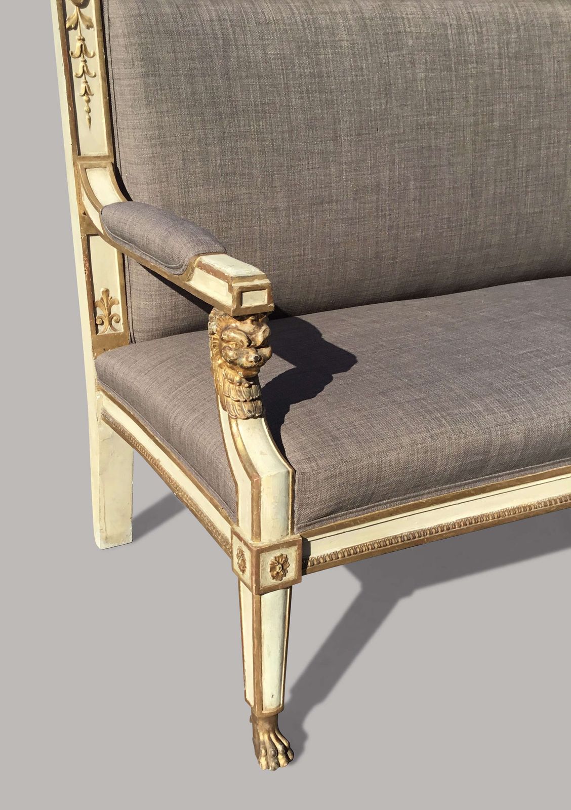 C19th Italian Neoclassical Settee Sofa photo vintage