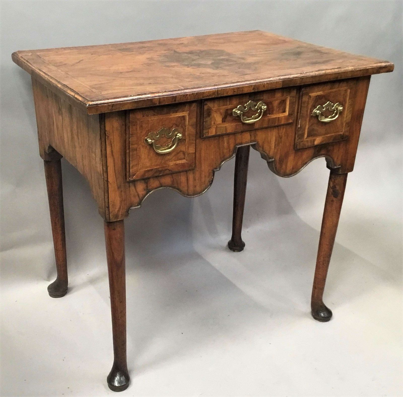 George I Figured Walnut Lowboy photo vintage