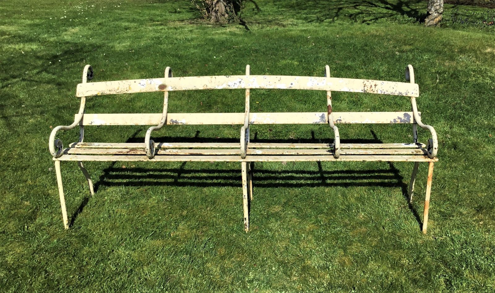 C19th Iron Four Seater Garden Seat Bench photo furniture