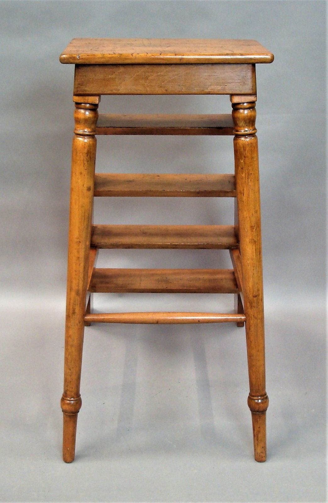C19th English Set Of Fruitwood Library Steps photo Home Decor