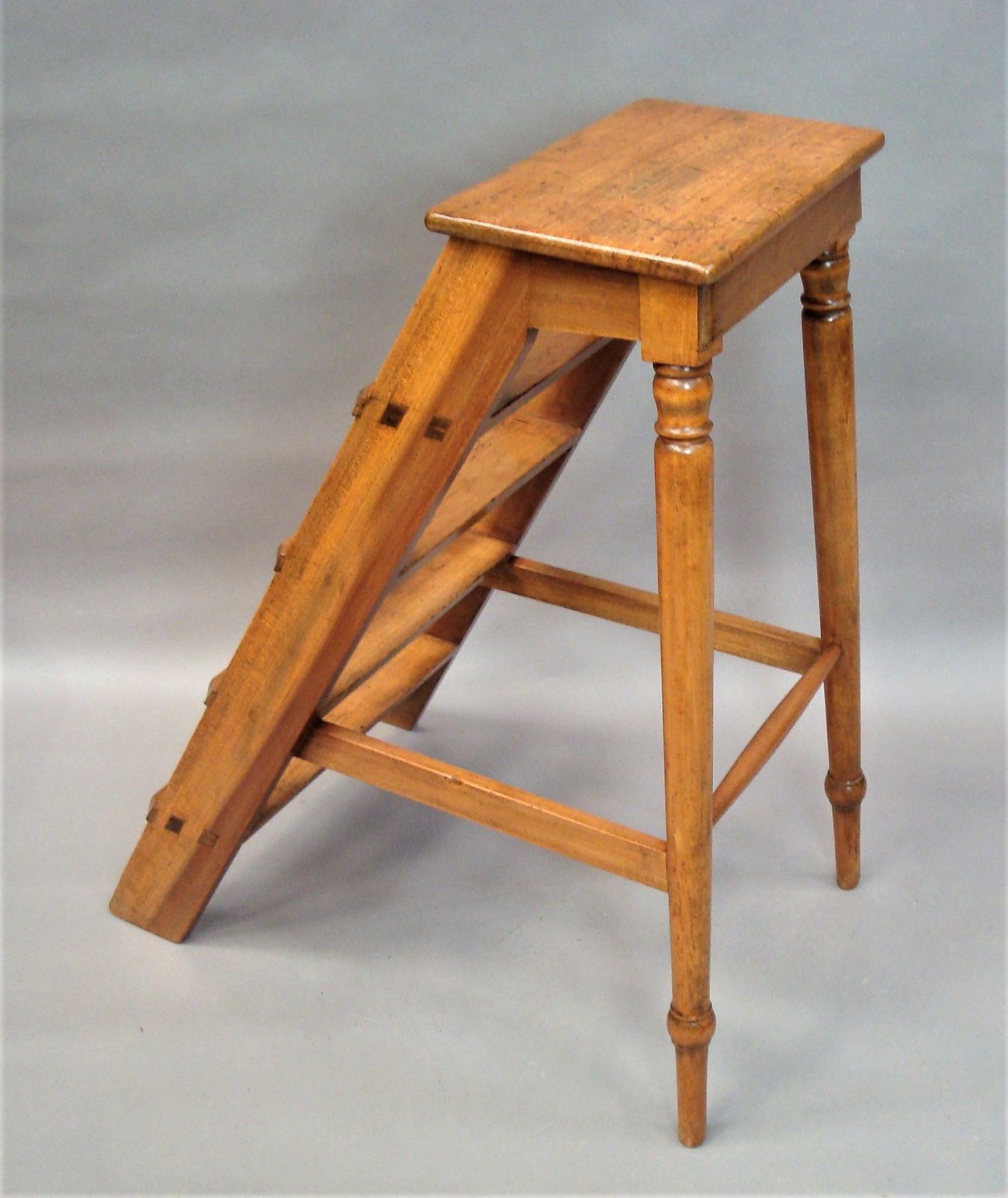 C19th English Set Of Fruitwood Library Steps photo 2475.0