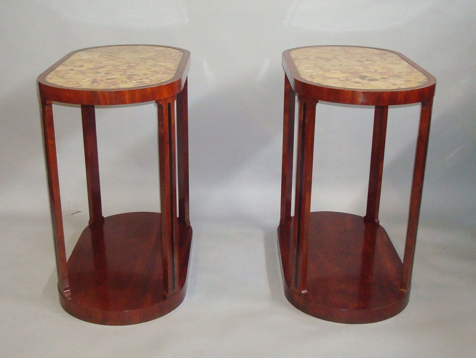19th Century Pair Of Mahogany And Marble End Tables photo for sale