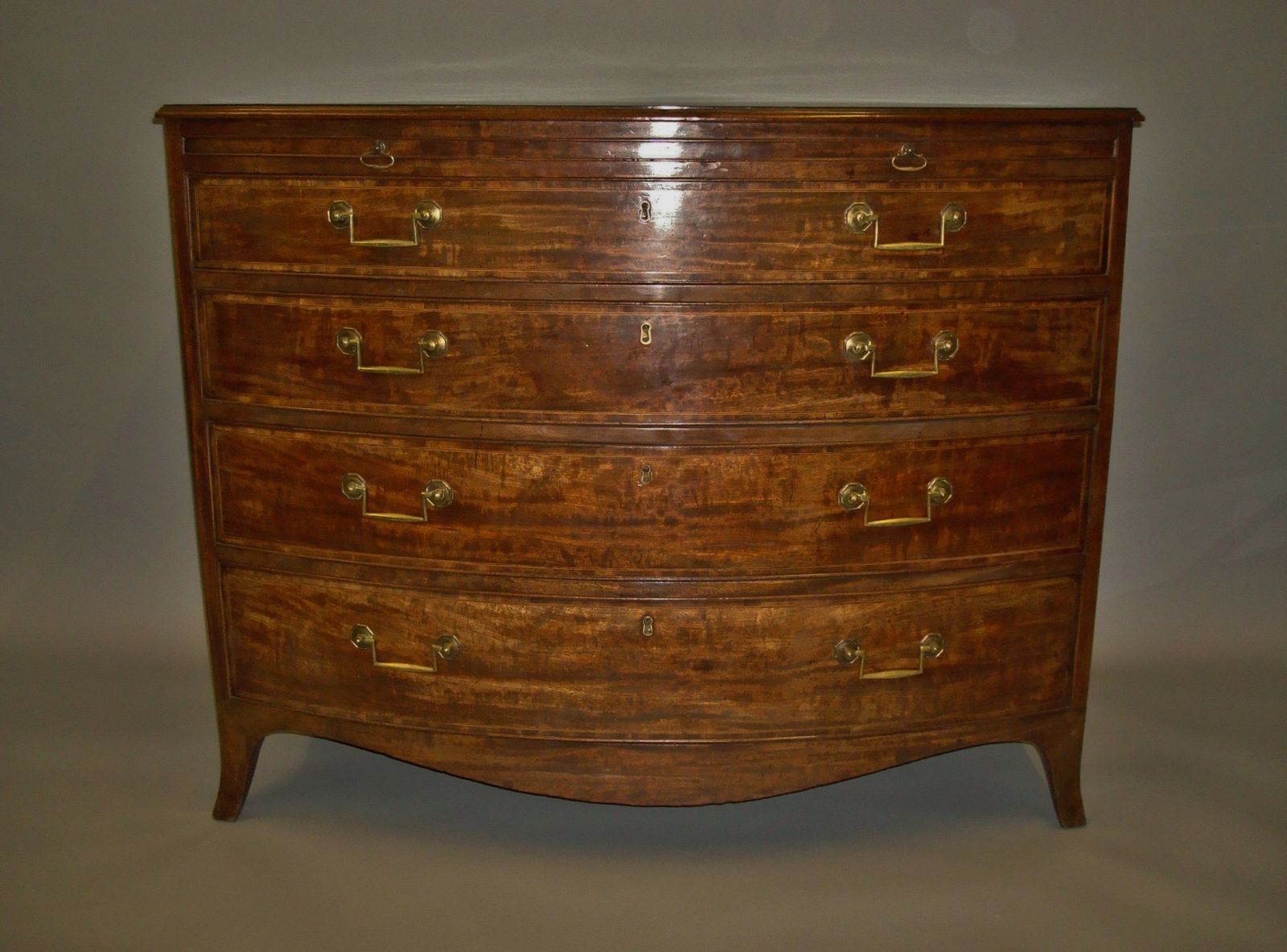 George III Mahogany Bow Front Chest Of Drawers photo 4950.0