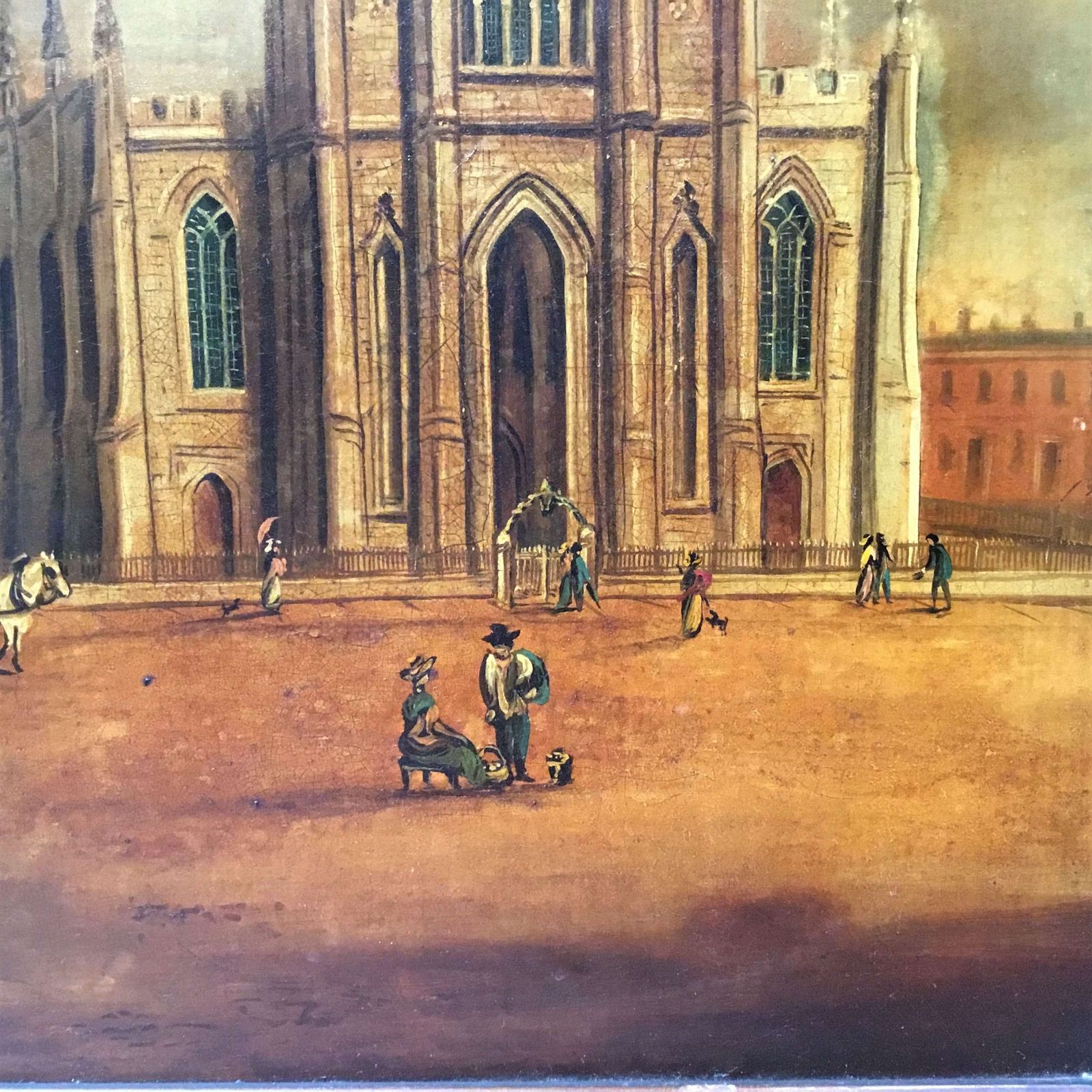 Regency Oil Painting Of Christ Church, Doncaster photo for sale
