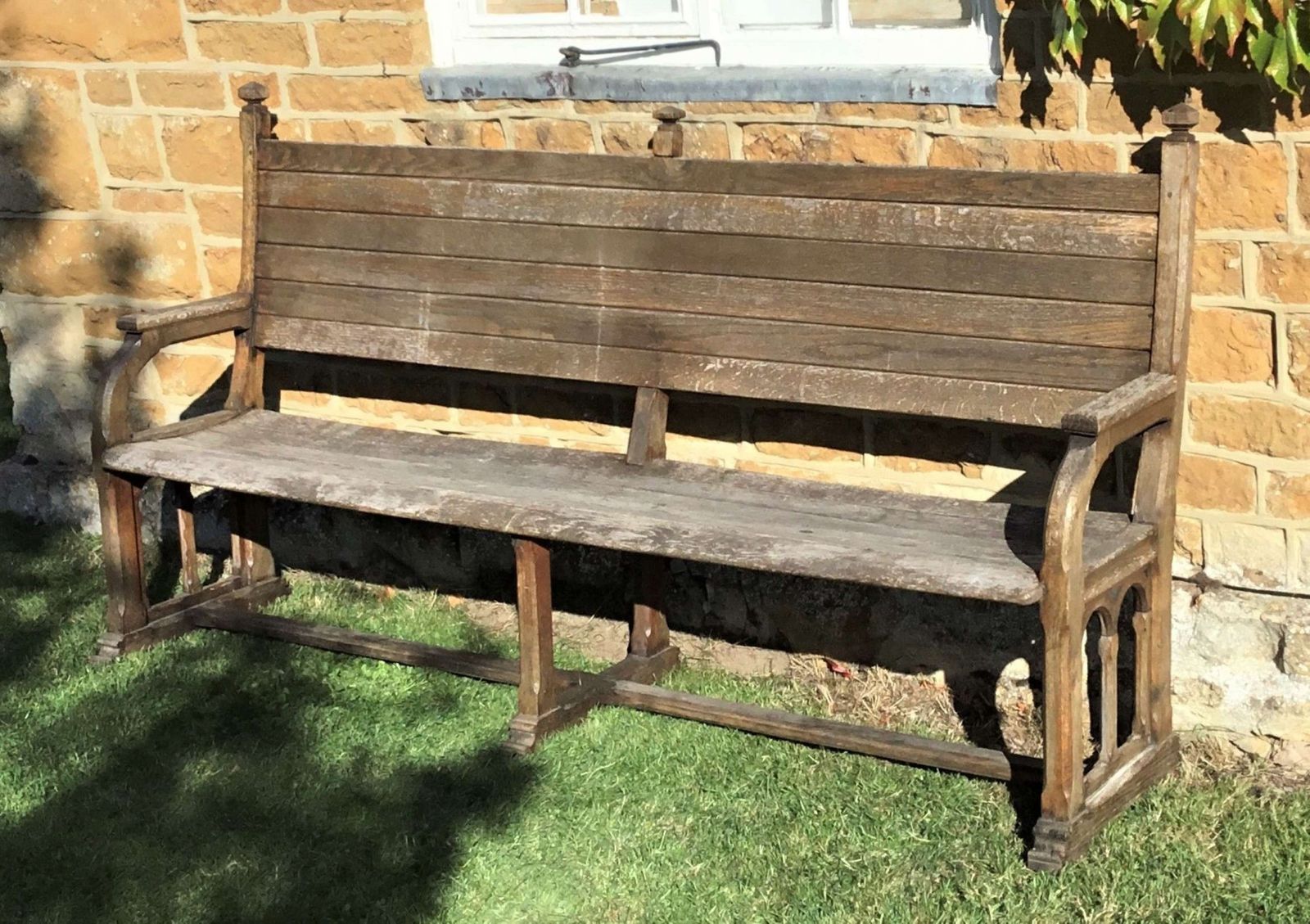 19th Oak Orangery Bench / Garden Seat