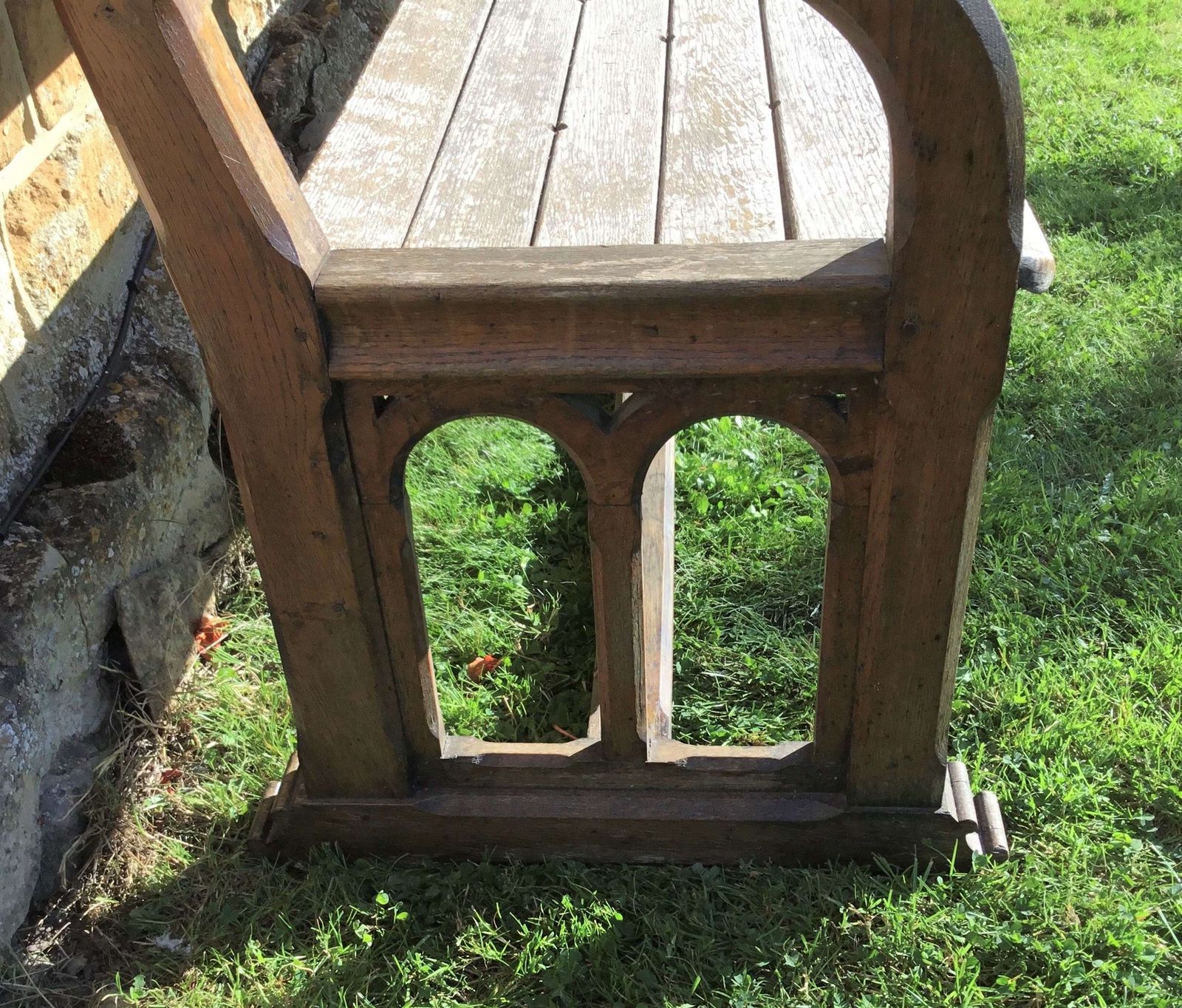 19th Oak Orangery Bench / Garden Seat photo vinterior