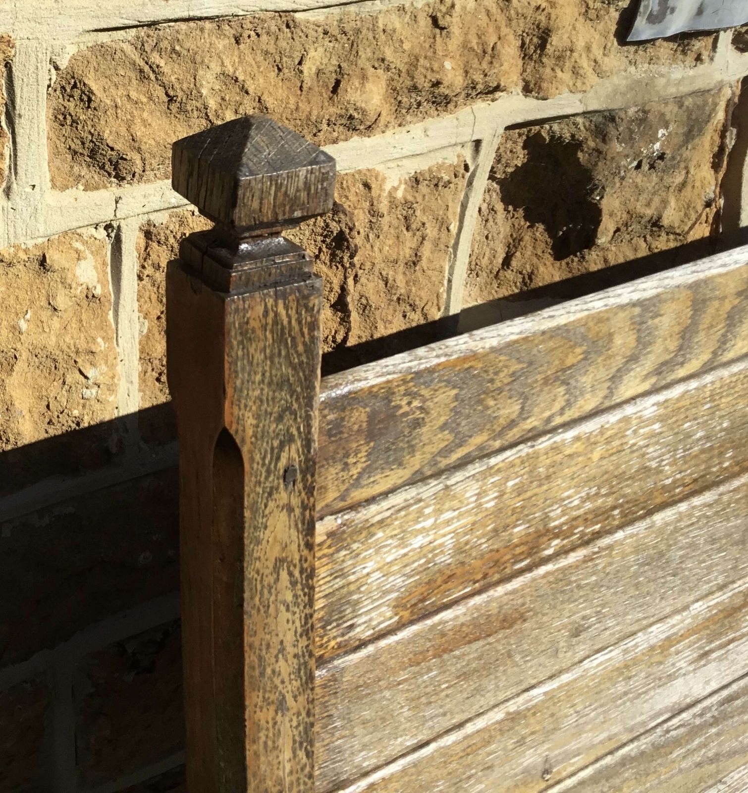 photo furniture 19th Oak Orangery Bench / Garden Seat