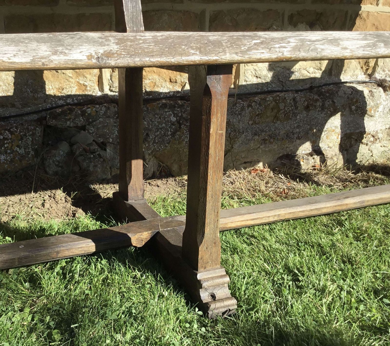 3190.0 19th Oak Orangery Bench / Garden Seat photo